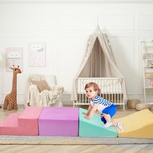 Soft Climbing Indoor Set for Toddlers - 5PCS Foam Climbing Blocks for Crawling, Sliding, and Active Play - Safe Toddler Climbing Toys for Ages 1-3 - 1 of 4