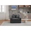 42.1'' Wide Stripe Corduroy Chaise Lounge Chair with Storage Armrest, Movable Ottoman, and Cup Holders, Detachable Cushions Deep Seat - 4 of 4