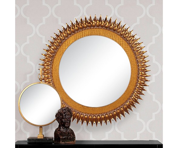 Round Medallion Decorative Wall Mirror Gold - Howard Elliott