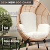 Whisen 37.4 in. W 1-Person PE Wicker Patio Egg Chair Patio Swings Chair with Cushion - 2 of 4