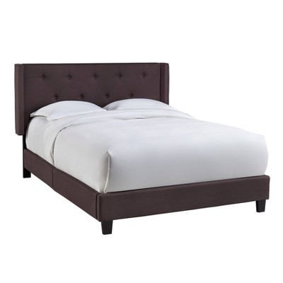 Queen All in One Upholstered Bed Charcoal - HomeFare