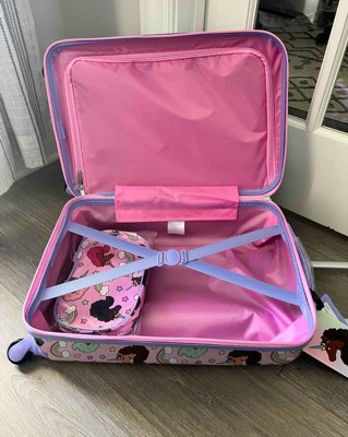 Afro Unicorn Kids' 3pc Hardside Checked Luggage Set : Target