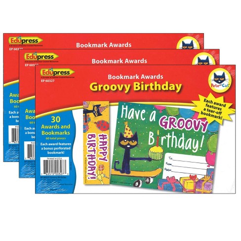 Edupress™ Pete the Cat Groovy Birthday Bookmark Awards, 30 Per Pack, 3 Packs - image 1 of 4