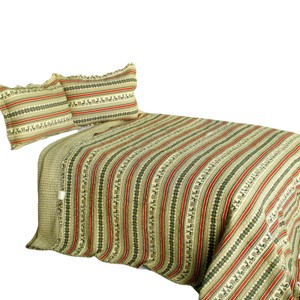Slickblue 3PC Cotton Vermicelli-Quilted Patchwork Quilt Set, Full/Queen Size with 2 Shams, 12 Patterns - 1 of 4