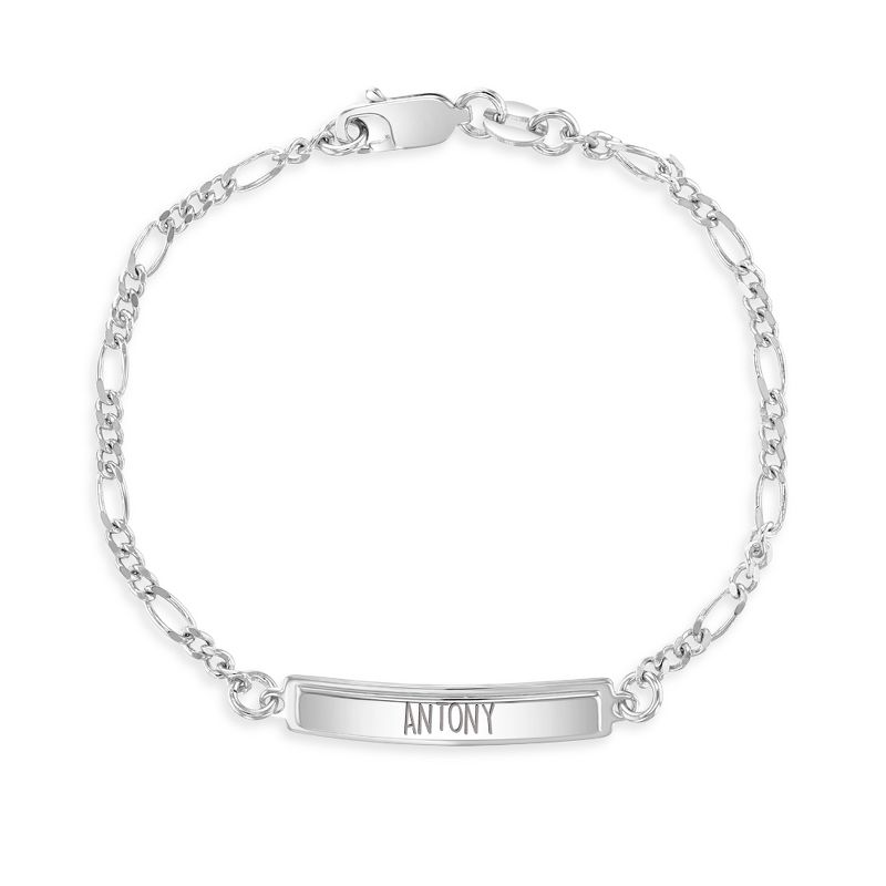 Girls' Classic Figaro ID Bracelet Sterling Silver - In Season Jewelry, 1 of 4