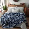 Christmas Flannel Blanket Throw, Navy Snowflake Soft Fuzzy Plush Cozy Blankets. - 3 of 4