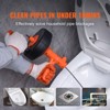 VEVOR Drain Auger 25Ft, Plumbing Snake Auto Feed, Plumbers Snake with Drill Attachment, Pipe Snake Drain Clog Remover, Orange&Black - 3 of 4