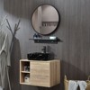 24 in. W x 19 in. D x 29 in. H Single Sink Bath Vanity in Burlywood with Burlywood Solid Surface Top and Mirror - 3 of 4