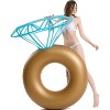 Jasonwell Inflatable Diamond Ring Pool Float – Large Gold Bachelorette Party Float for Adults & Unicorn Sprinkler Outdoor Water Toy for Kids - 3 of 4