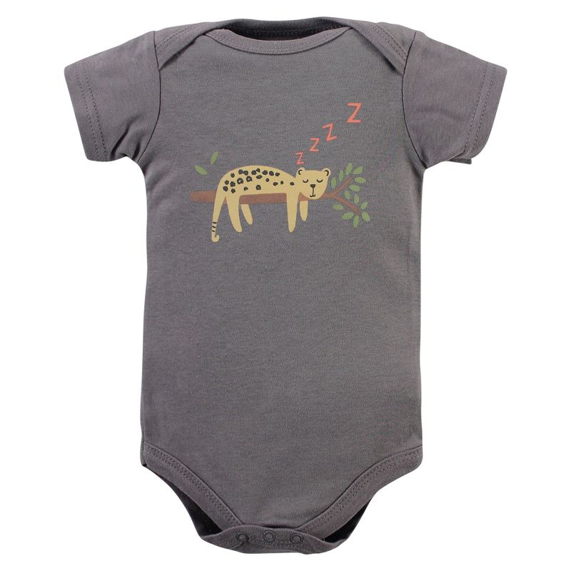Hudson Baby Infant Boy Cotton Bodysuits, Safari Life 3-Pack, 6 of 7