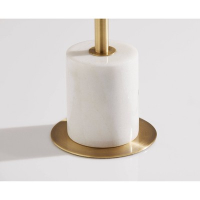 White Marble and Brass Globe Table Lamp