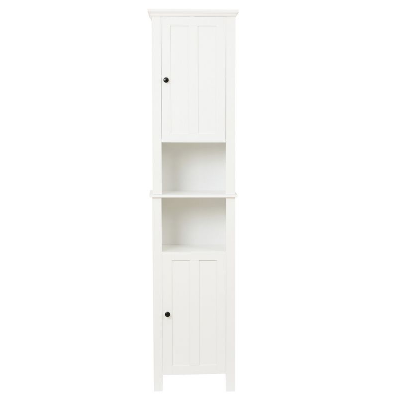 LuxenHome White MDF Wood 67-Inch Tall Tower Bathroom Linen Cabinet, 1 of 17
