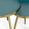 2pc Monetta Nesting Tables Teal - WyndenHall: Mid-Century Modern Iron Side & Coffee Table Set - 3 of 4