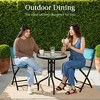 Best Choice Products 3-Piece Patio Bistro Dining Furniture Set w/ Round Textured Glass Tabletop, Folding Chairs - 3 of 4