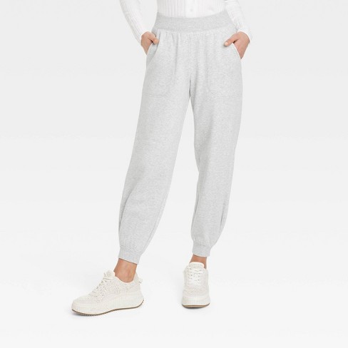 Grey Heather Hugger Jogger Sweatpants - Made in USA