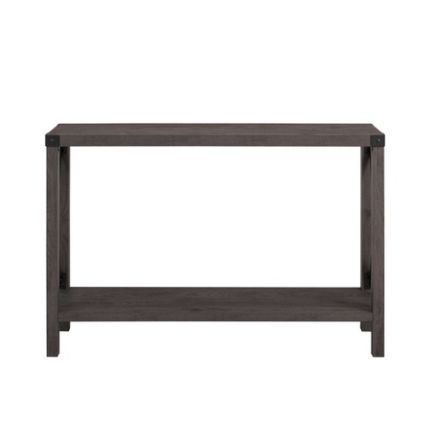 Sophie Rustic Industrial X Frame Side Table Gray Wash - Saracina Home