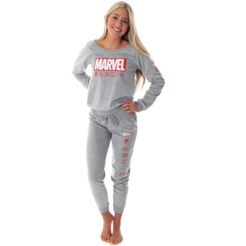 Marvel Comics Women s Juniors Avengers Brick Logo Jogger Pajama