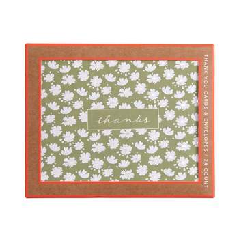 24ct Thank You Daisy Cards Green
