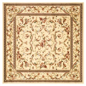 Ivory Solid Tufted Square Area Rug - (10