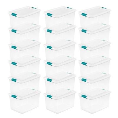Sterilite Clear Plastic Stackable Storage Container Bin Box Tote with White Latching Lid Organizing Solution for Home & Classroom
