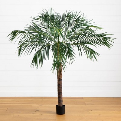 Green 6-ft Faux Palm Tree in Black Pot