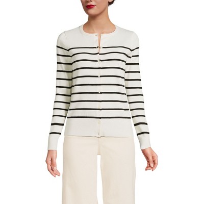 Lands' End Women's Fine Gauge Cotton Cardigan Sweater