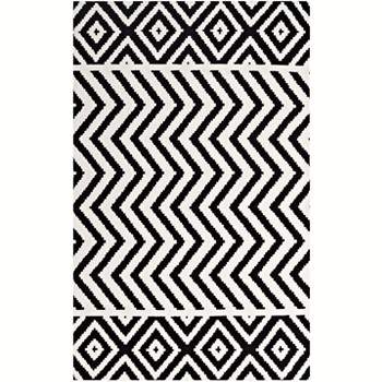 Modway Ailani Geometric 8x10 Area Rug With Diamond And Chevron Design in Black and White