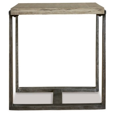 Contemporary Dalenville 22" Black and Gray Metal-Trimmed Wood End Table