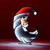 Santa Half Moon Ekkolight 23"H - 2 of 3