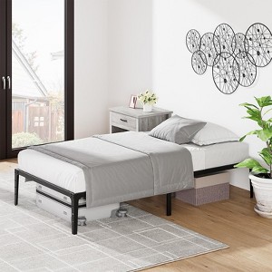 Twin Size Bed Frame Without Headboard, Metal Platform Bed Frame with 12.6" Under Bed Storage, Metal Slats Support, No Box Spring Needed - 1 of 4