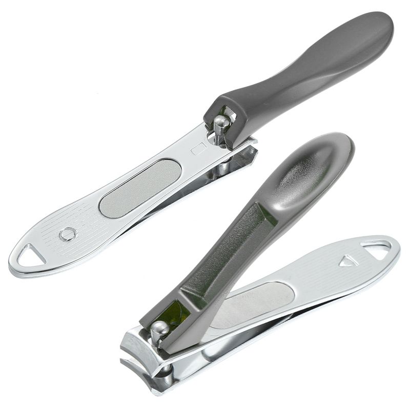 Unique Bargains Nail Clippers Set Fingernail Toenail Cutter Clippers with Nail File Stainless Steel Gray 3 Pcs, 3 of 4