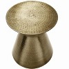 Accent Table Drum Side End Nightstand Lamp Living Room Bedroom Gold Metal Contemporary Modern - 3 of 4