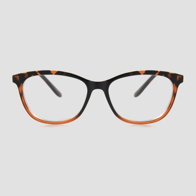 Women's Tortoise Shell Print Butterfly Blue Light Filtering Glasses - A New Day™ Black/Brown