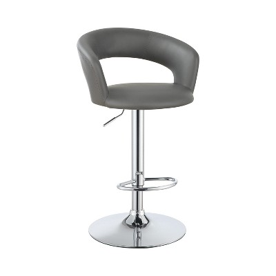 Simple Relax Faux Leather Upholstered Bar Stool with Adjustable Height Design