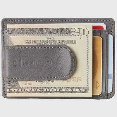 Alpine Swiss RFID Dermot Money Clip Front Pocket Wallet For Men Leather Comes in a Gift Box