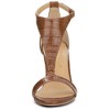 Allegra K Women's T Strap Open Toe Faux Animal Pattern Stiletto High Heel Sandals - 3 of 4