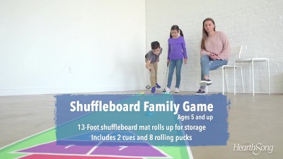 HearthSong Shuffle Zone Shuffleboard Family Game with 13 Foot