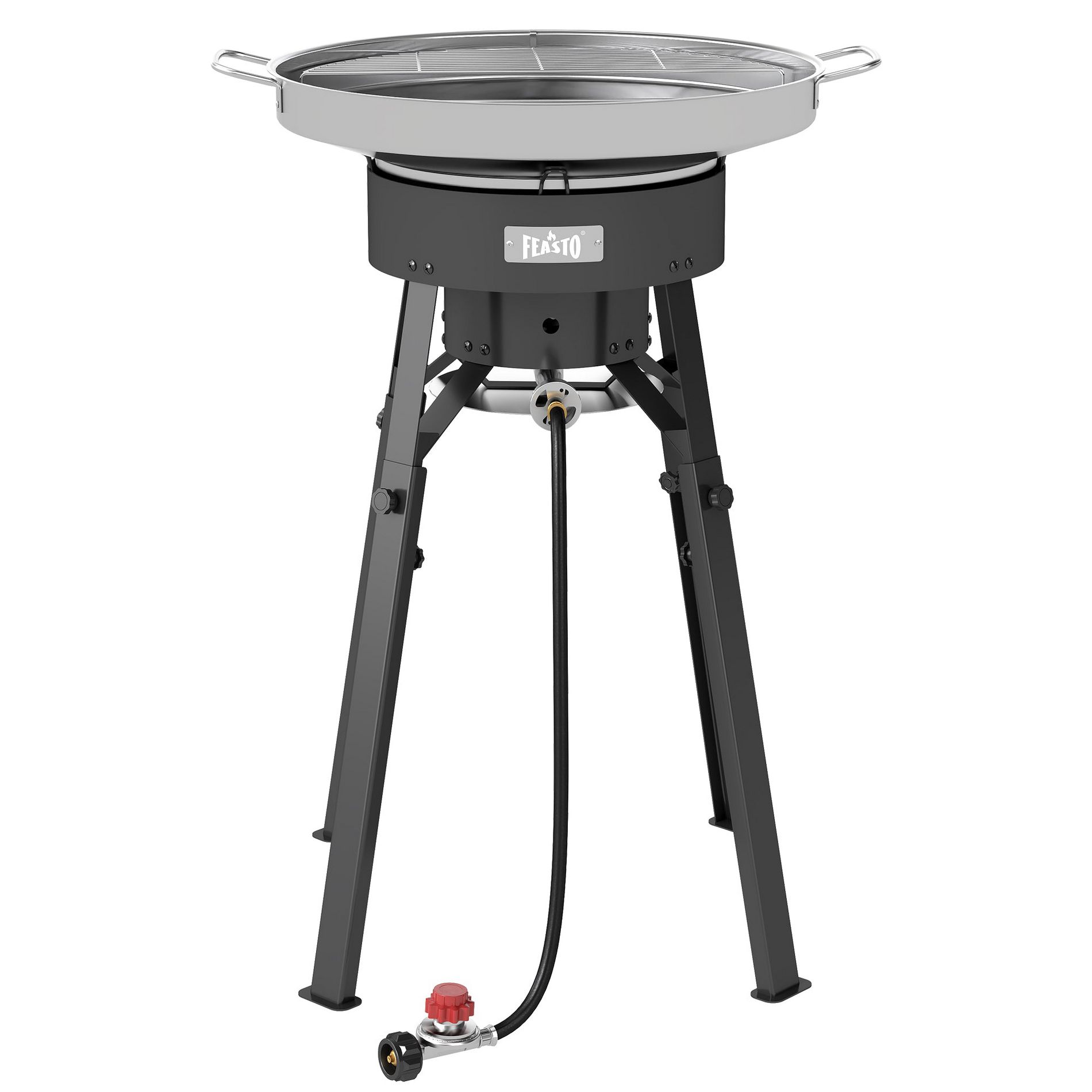 Feasto 23" Stainless Steel Concave Comal Set, Discada Disc Cooker with 54,000BTU Paella Burner