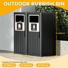 SEVOBAL Double 28 Gal Outdoor Trash Can Garbage Can with Lid Waterproof Resin Garbage Patio Waste Bin Garden Backyard Deck, Black, 33.1"*16.54"*35.43" - 3 of 4