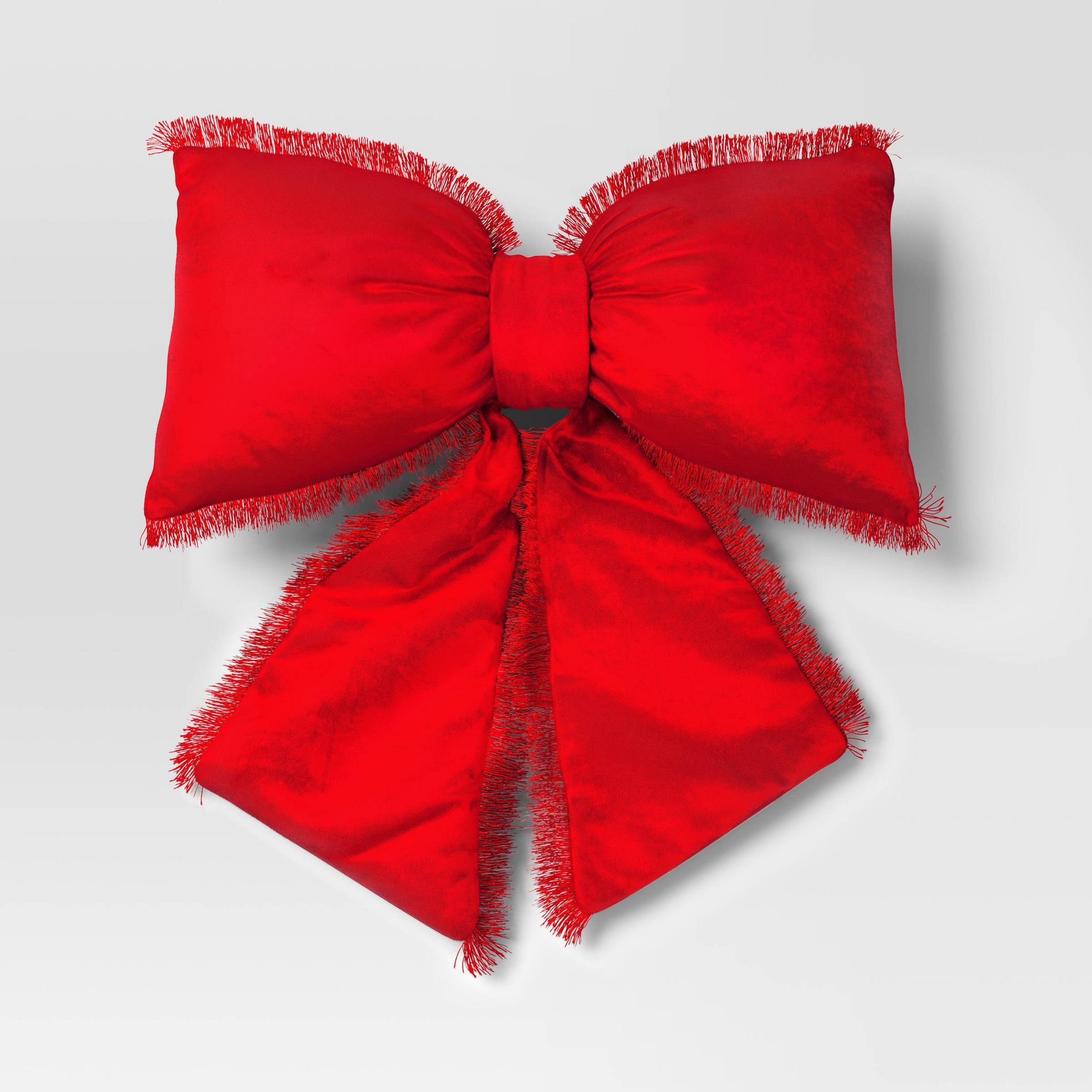 20" Christmas Bow Shaped Pillow Red - Wondershop™