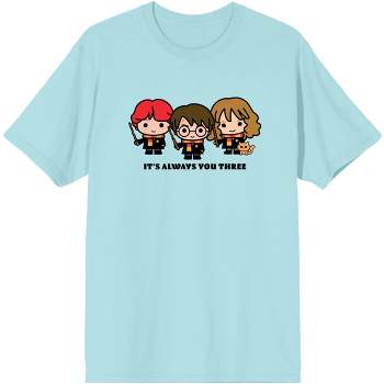 Juniors Harry Potter Chibi Characters Group Celadon Short Sleeve Graphic Tee Shirt