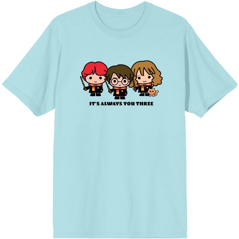 Juniors Harry Potter Chibi Characters Group Celadon Short Sleeve Graphic Tee Shirt, 1 of 2