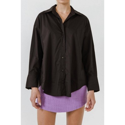 Women's Drop Placket Collared Shirt - 2.7 AUGUST APPAREL