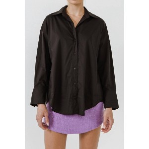 Women's Drop Placket Collared Shirt - 2.7 AUGUST APPAREL - 1 of 2