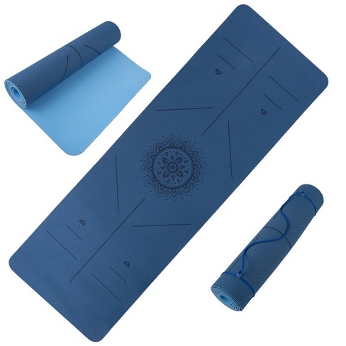 Non-Slip Yoga Mat with Alignment Marks – Lightweight Exercise Mat with  Carry Strap for Home Workout or Travel by Wakeman Outdoors (Blue)