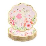 Sparkle and Bash 48 Pack Fairy Tea Party Paper Plates for Girls Floral Birthday Supplies (9 In)