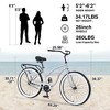 YONWAY Single Speed Bicycles 26"Inch,Beach Cruiser Bike with Steel Frame and Rear Rack, Wide Wheels for Stability, Rear Coaster Brakes - 3 of 4