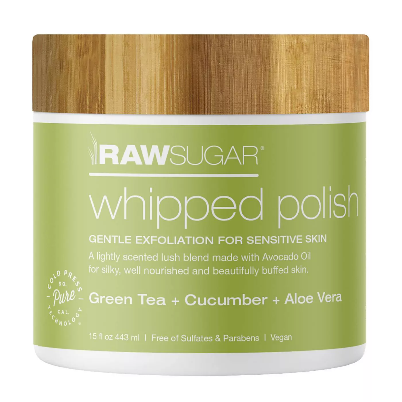Raw Sugar Sensitive Skin Whipped Polish Green Tea + Cucumber + Aloe Vera - 15oz - image 1 of 7