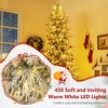 Resenkos 8-Ft Pre-Lit Snow Flocked Artificial Christmas Tree with Warm LEDs - Green/White - 2 of 4