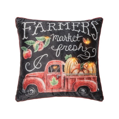 C&F Home Farmers Market Chalk Light-Up LED 18" x 18" Throw Pillow